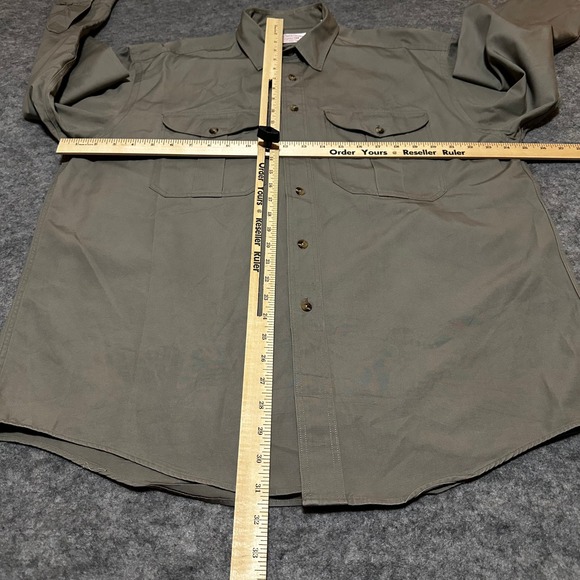 C.C. Filson Work Shirt Mens L Green USA Made Y2K Utility Chore Pockets - Picture 3 of 13